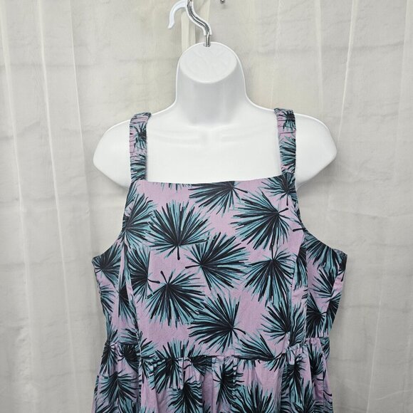 Dip Purple Blue Sleeveless Maxi Dress Beach Tropical Tiered Boho XL - Picture 2 of 11